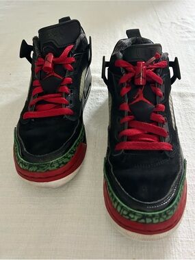 Nike Air Jordan Spizike GS Black Varsity Red Green Size 5Y / Women 6.5